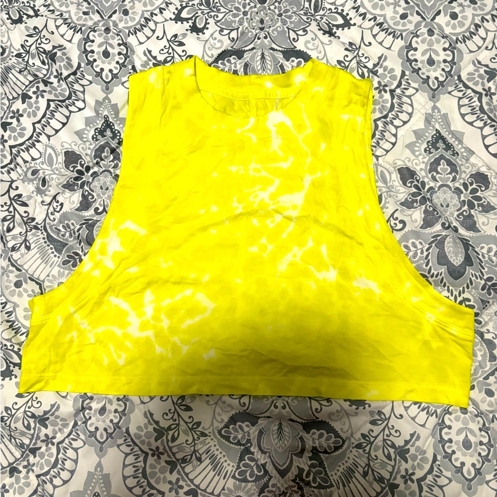 Neon yellow All Yours cropped Lululemon tank top